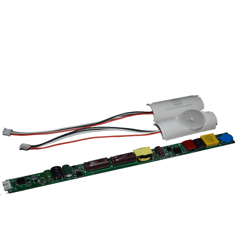 Non-isolated non-stroboscopic 25W infrared/microwave human body induction LED fluorescent lamp tube power supply PFC>0.98